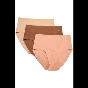 Evelyn & Bobbie Women's 3-Pack HighWaisted Retro Bikini Panties Tonal - Regular